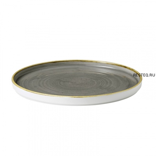 Тарелка мелкая d21см h2см, с прямым бортом, Chefs Plates, Stonecast, цвет Peppercorn Grey SPGSWP211