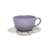 Пара чайная UNNI SHAPE LILAC (чашка 200мл и блюдце 14см) Oxford 102957, AY04-5625