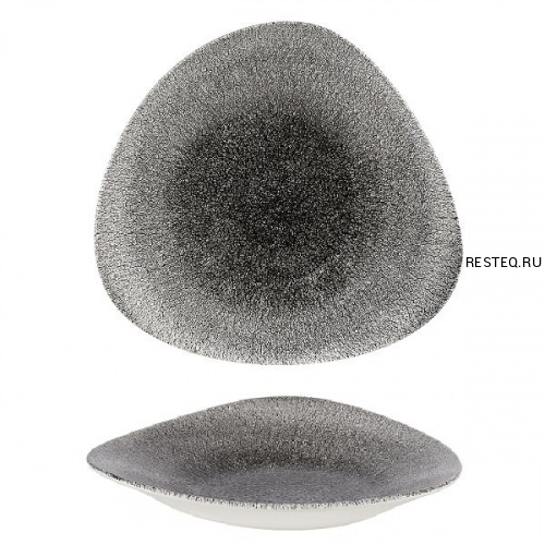 Салатник треугольный мелкий 23,8х15,8см, цвет Raku Quartz Black, Studio Prints RKBQTB231